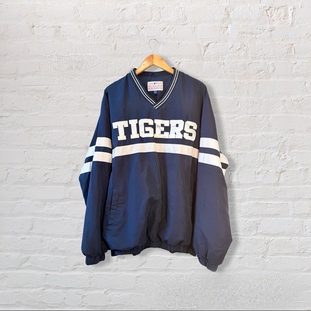 Vintage Detroit Tigers Pullover Windbreaker Mens XXL